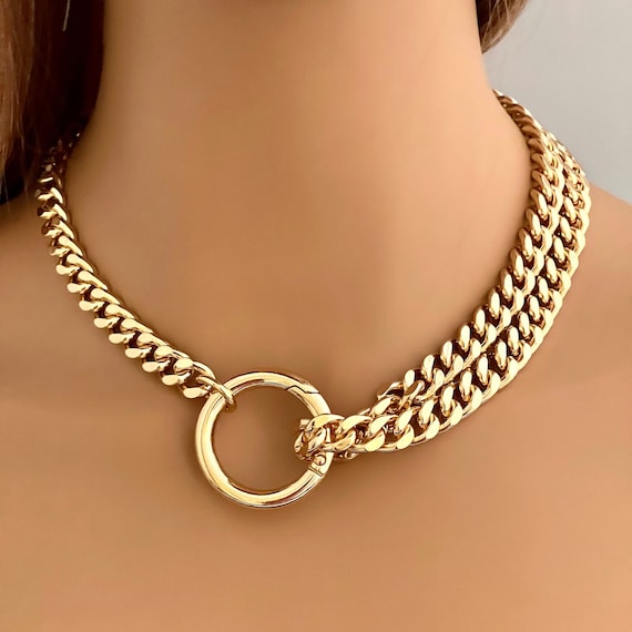 Carabiner Chunky Gold Chain Necklace – Dea Dia