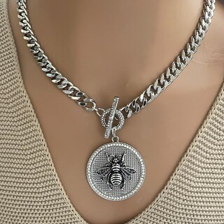 Collana Girocollo Regina Ape In Argento 925 Con Zirconi – Ciondolo Ape E Nido D'Ape – Gioiello Elegante Con Catene Regolabili