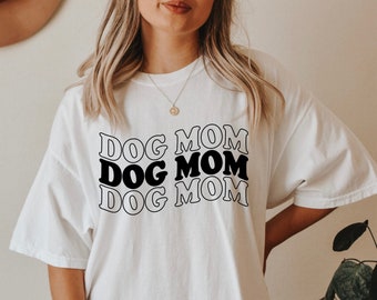 Mignon DOG MOM couleurs confort t-shirt, joli chien maman tee, t-shirt confortable pour les mamans de chien