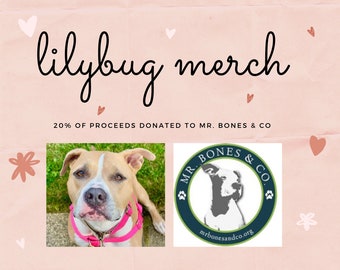 Lilybug Merchandise - 20% of proceeds donated to Mr. Bones and Co! Lilybug Decals, Sweatshirts, and Pocket Tees