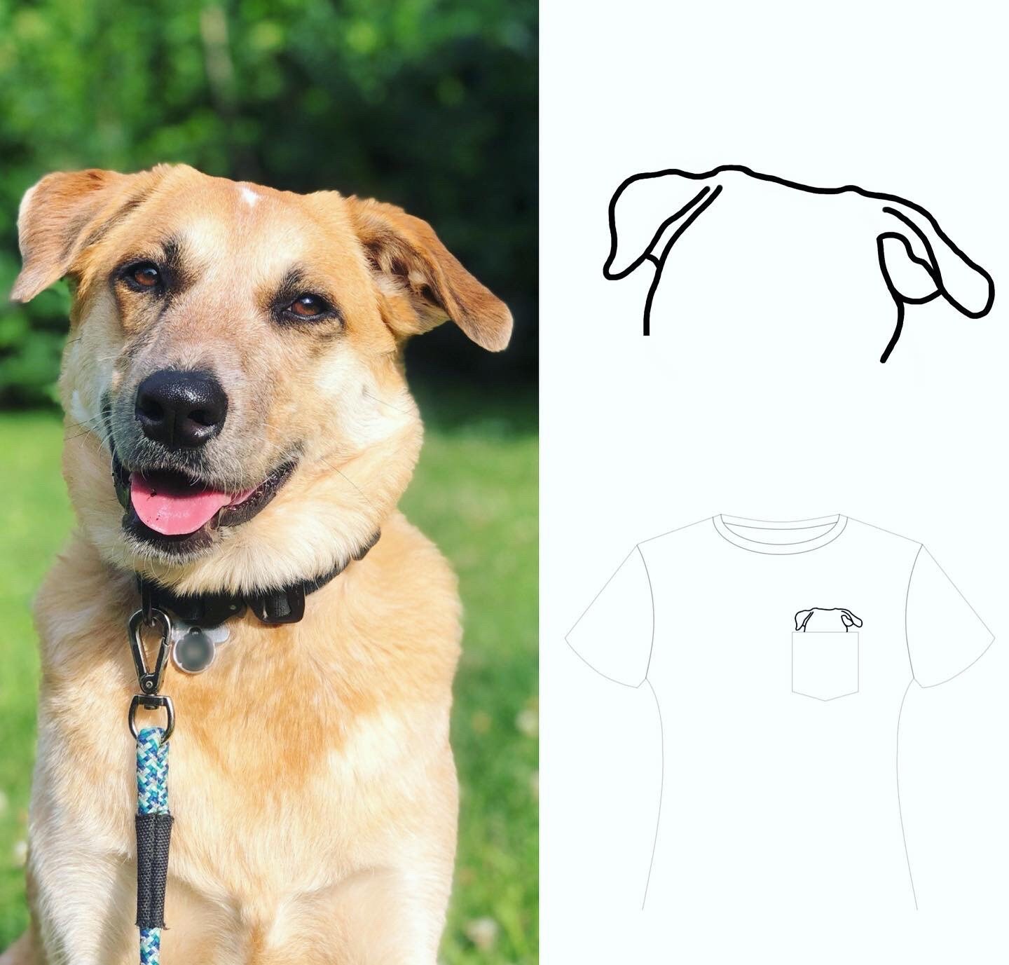 CUSTOM Dog Ear Pocket Comfort Colors TShirt Long Sleeve or Etsy