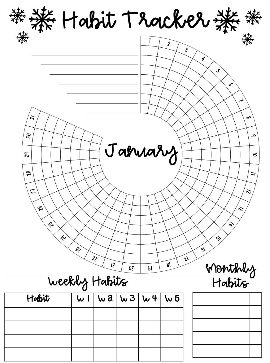 habit tracker printable - etsy