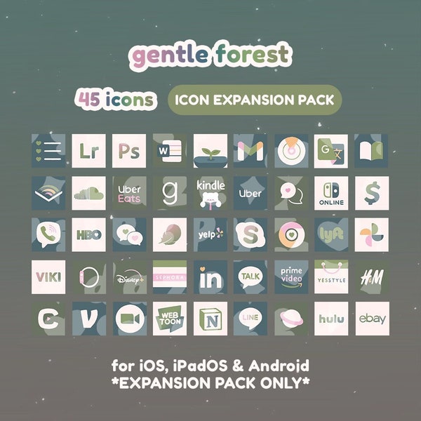 Gentle Forest Theme Icon Expansion Pack for iOS / iPadOS / Android