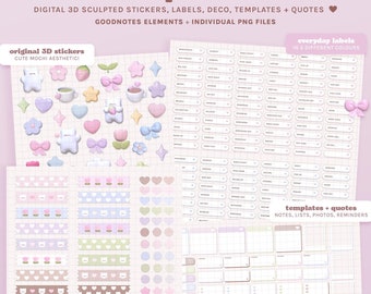 Mochi Deco Digital Sticker Pack 2024 VER. / Cute Digital Planner Stickers / GoodNotes Stickers