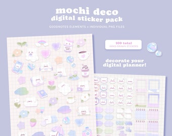 Mochi Deco Digital Sticker Pack / Cute Digital Planner Stickers / GoodNotes Stickers