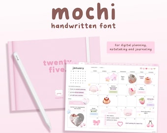 Mochi | Cute Handwritten Font for Digital Planning and Note-taking