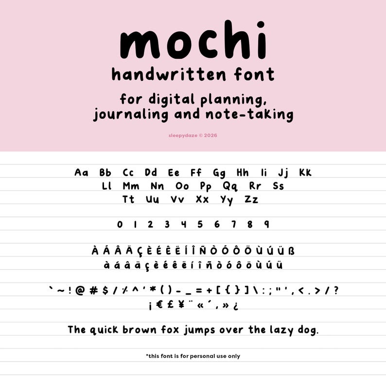 Mochi | Cute Handwritten Font for Digital Planning and Note-taking image 2