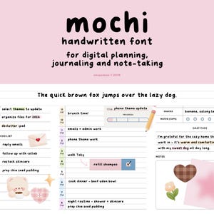 Mochi / Linda fuente manuscrita para planificación digital y toma de notas