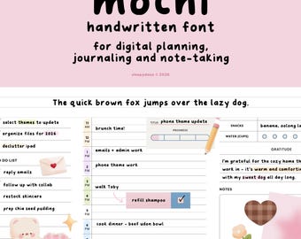 Mochi | Cute Handwritten Font for Digital Planning and Note-taking