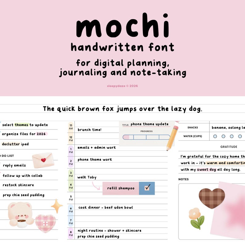 Mochi | Cute Handwritten Font for Digital Planning and Note-taking image 1