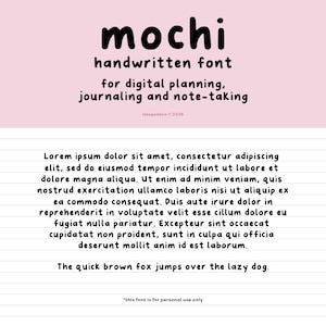 Mochi | Cute Handwritten Font for Digital Planning and Note-taking image 3