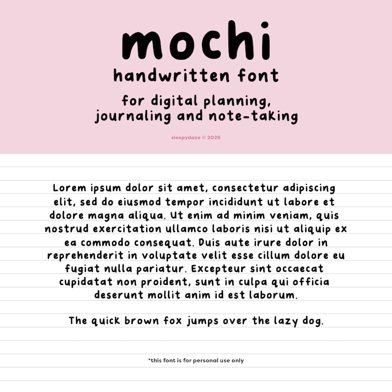 Mochi | Cute Handwritten Font for Digital Planning and Note-taking image 3