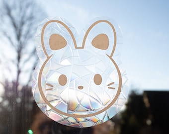 Bunny Suncatcher Sticker | Bunny Rainbow Sticker | Window Decal | Cute Bunny Decor | Window Decoration