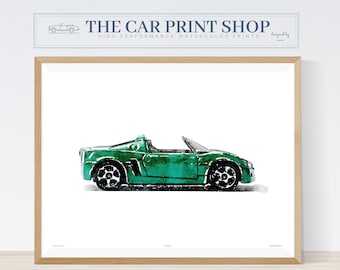 Colorful car toddler art prints Classic Car Print, Vintage Car Print, Kids Room Art, Green Decor, Vehicle Art, Nursery Print, Printable Car