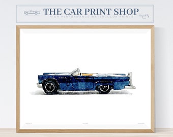 Classic Car Print, Vintage Car Print, Kids Room Wall Decor, Nursery Blue Decor, Transportation Art, Vehicle Art, Vintage Poster