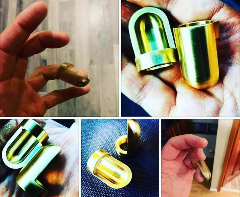 The Bullet Slide Brass Fingertip Guitar Slide Reversible Etsy
