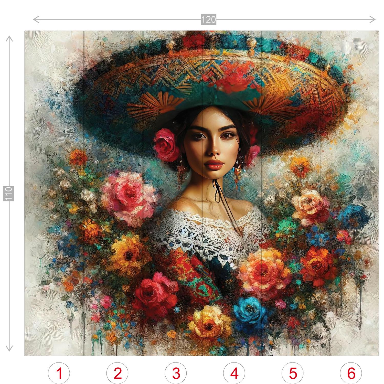 Mexican Art Peel and Stick Wallpaper Sombrero Floral Design Etsy — free download