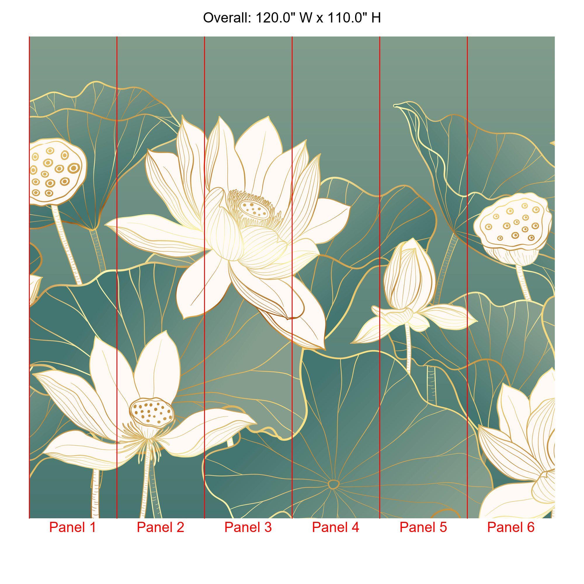 Lotus Flower Wall Mural: Elegant Peel and Stick Wallpaper - Etsy