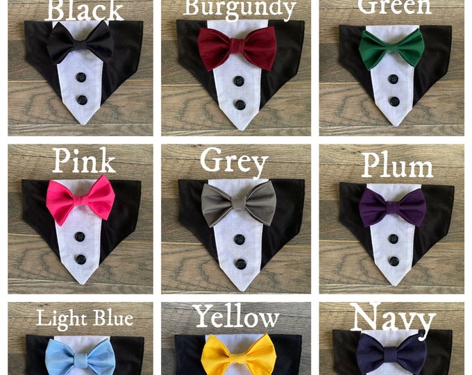 Dog Tuxedo Bandana Wedding Custom Made Bow Tie Accessory Dog Best Man