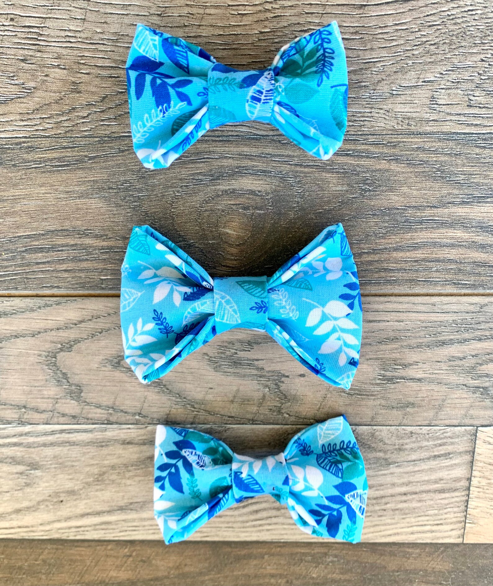 Blaue Floral Blätter Hund Schleife Schleife Doppel Velcro Etsy