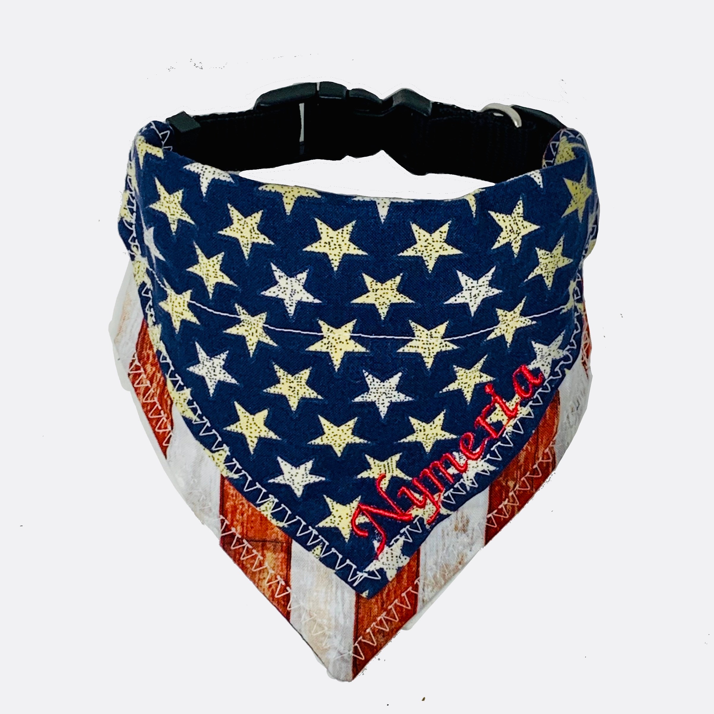 Patriotic Dog Bandana Over the Collar USA Flag Embroidered Etsy