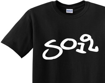 Graffiti Soil T-Shirt - Black Urban Style Tee for Gardeners & Soil Enthusiasts - Unique Design