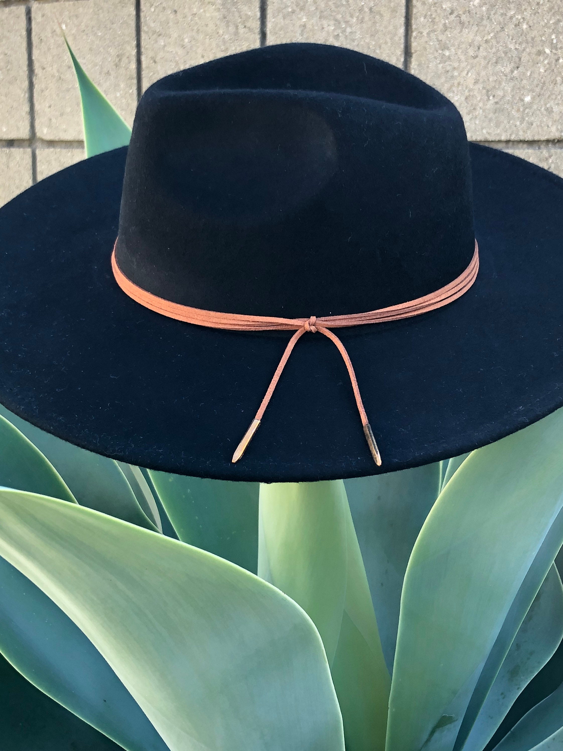 Black fedora black hat womens fedora hat black fedora Etsy