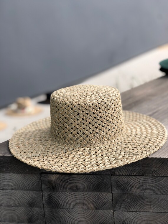 Wide Brim Straw Boater Hat Straw Hat 