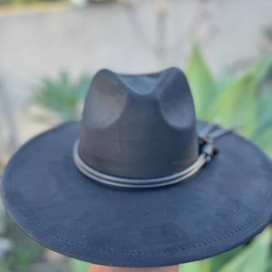 Women’s fedora hat , fedora hat for women,  vegan fedora , wide brim fedora hat , wide brim rancher , black   fedora hat,
