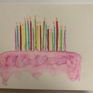 Watercolor Birthday Card - Etsy