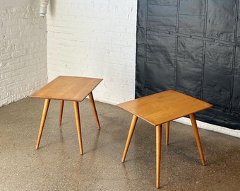 Pair of 1540 Planner Group End Tables by Paul McCobb for Winchendon in Original “Natural Finish” 1960s