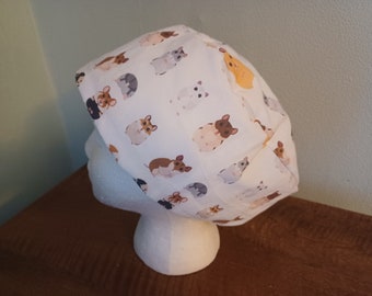 Scrub cap- Scrub hat- Surgical healthcare veterinary dentistry catering PPE- Hamsters
