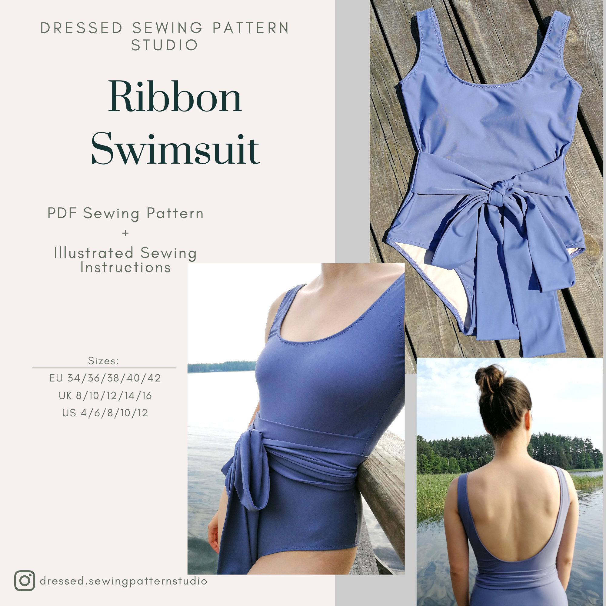 Dbca Sorbetto Swimsuit PDF Pattern Bathing Suit, Leotard, Maillot, and  Tankini Sewing Pattern With Flutter Sleeves and Built in Shelf Bra 