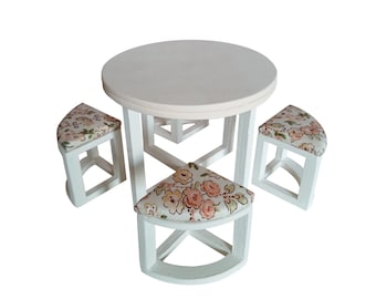 Tafel met stoelen Perzikbloemen