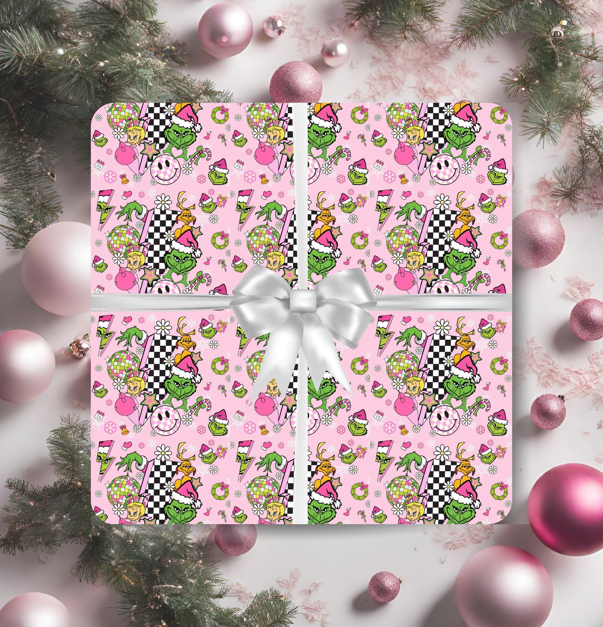 Green and Pink Christmas Gift Wrap Ideas - Persia Lou