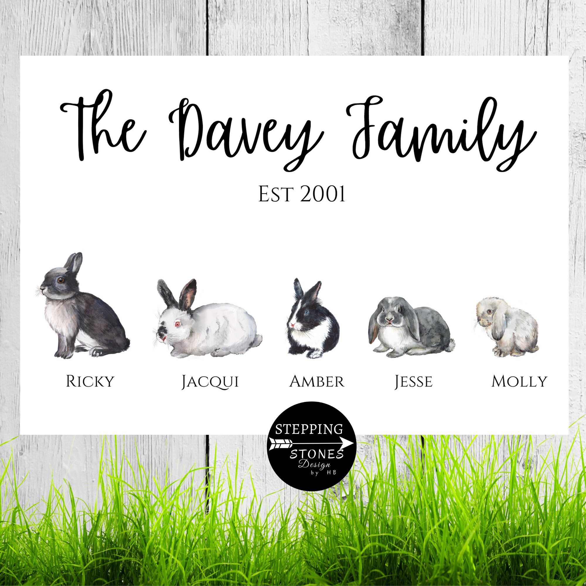 Rabbit Family Print Rabbit Family Gift Digital Print - Etsy