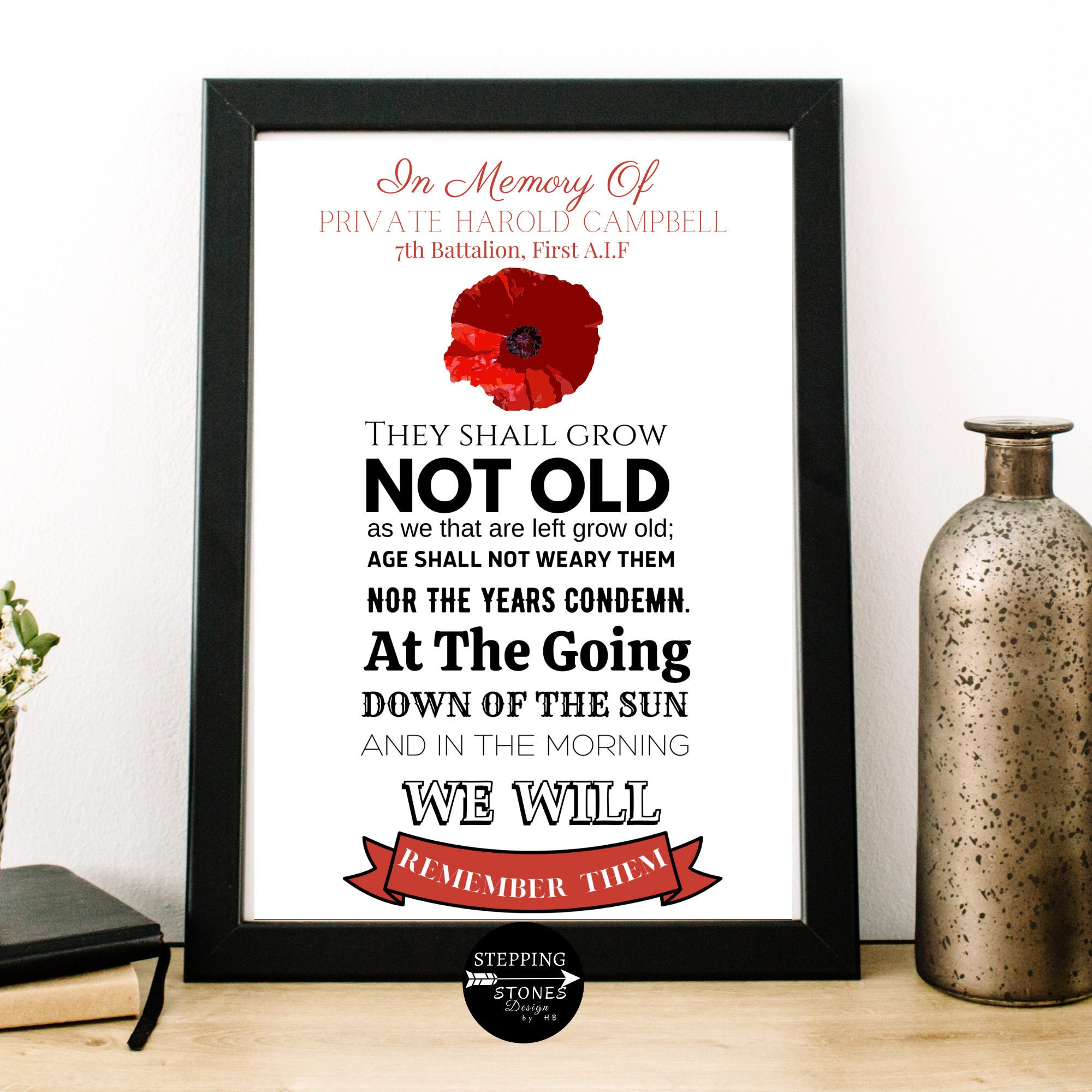 We Will Remember Them, Anzac Day 2021, Anzac Day Print, in Memory Of,  Fallen Soldier, Red Poppy, Remembrance Day, the Ode, Pay Respects, - Etsy, image size:2000x2000