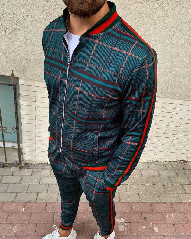 Tracksuit gentlemen Gentlemen Tartan MAN Smart Tracksuit Mens | Etsy