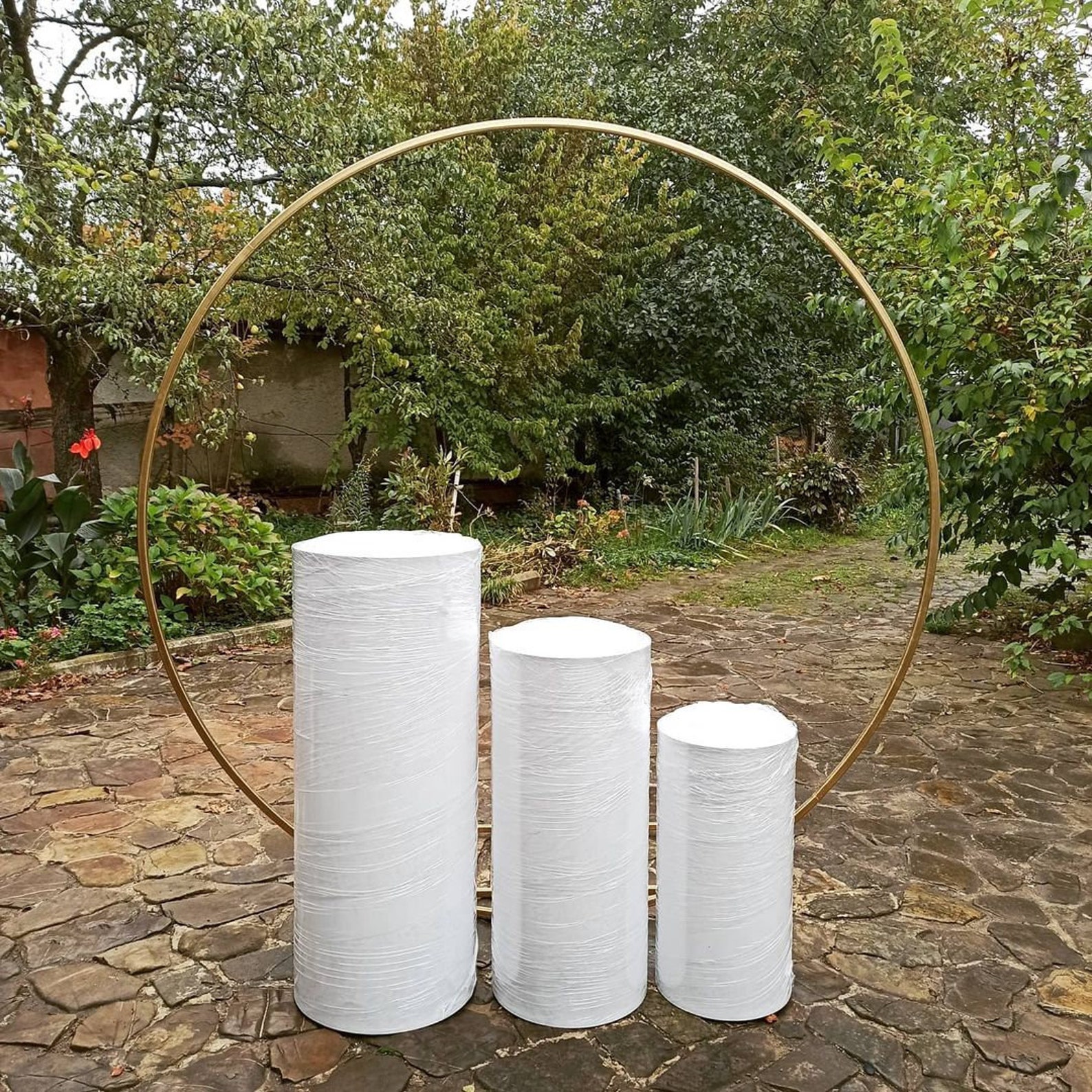 Cylinder pedestal stand Set Wedding Backdrop Stand Columns Etsy