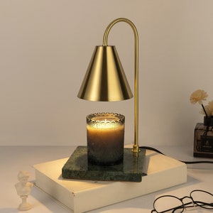 LUXGARDEN Emerald Mable Candle Warmer Lamp with Timer and Dimmer, Candle Lamp, Candle Melting lamp for Wax Melts and Scented Candles