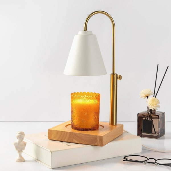 LUXGARDEN Candle Warmer Lamp with Timer and Dimmer, Electric Candle Warmer Lamp, Candle Lamp with Adjustable Height for Scented Candles