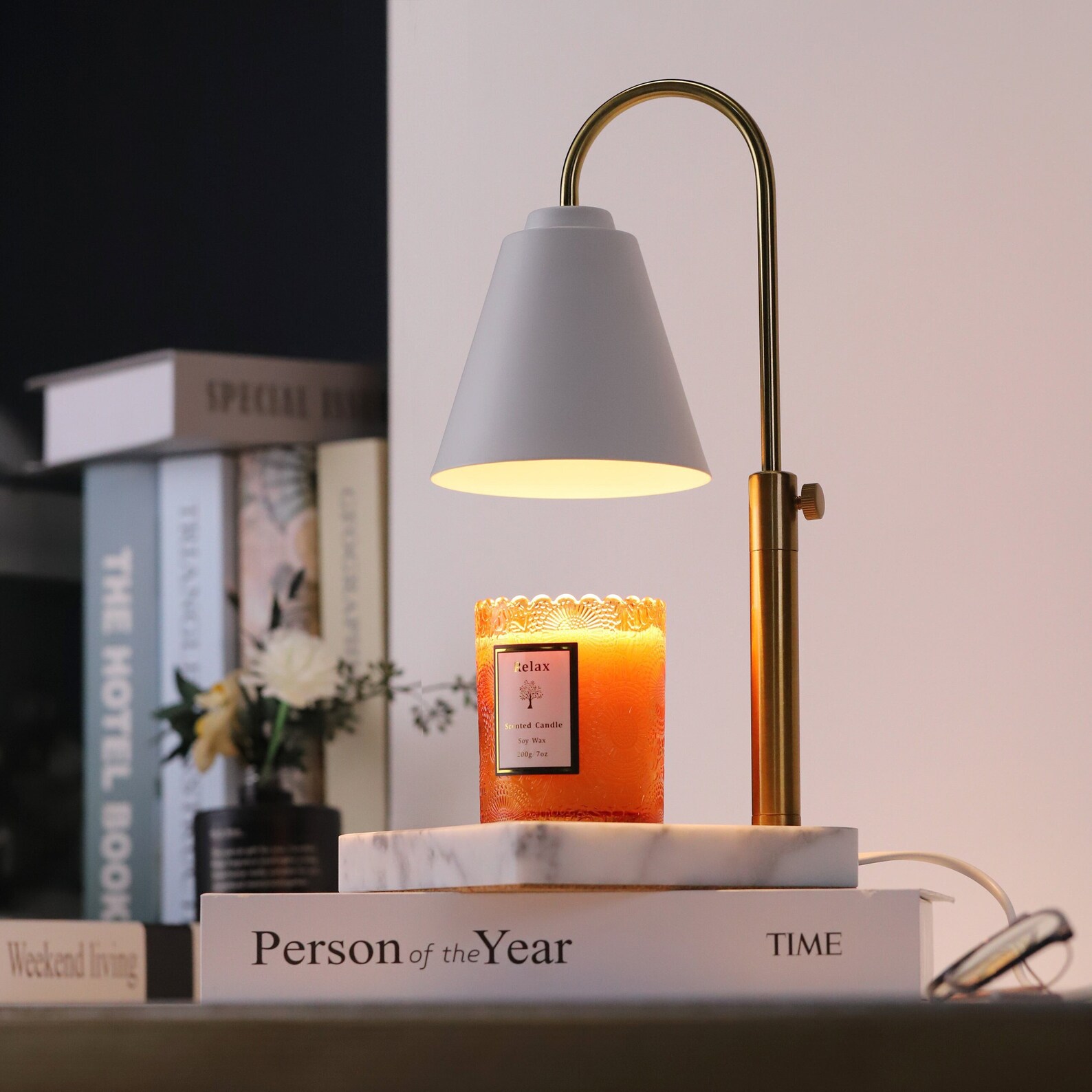 LUXGARDEN Electric Candle Warmer Lamp With Timer, Candle Warmer Light