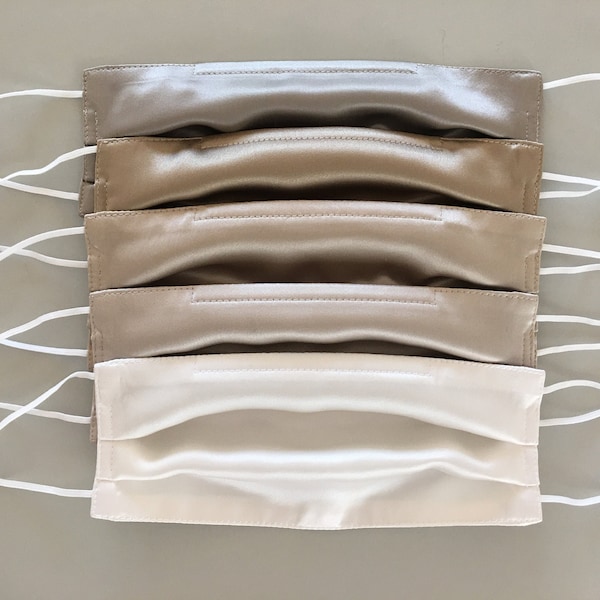 Double layered Silk Satin Face Mask - Filter Pocket Option Available