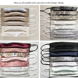 Handmade Silk Satin Face Mask - Adjustable, Multi-Color, Comfortable Unisex Adult Mask 6 thumbnail image