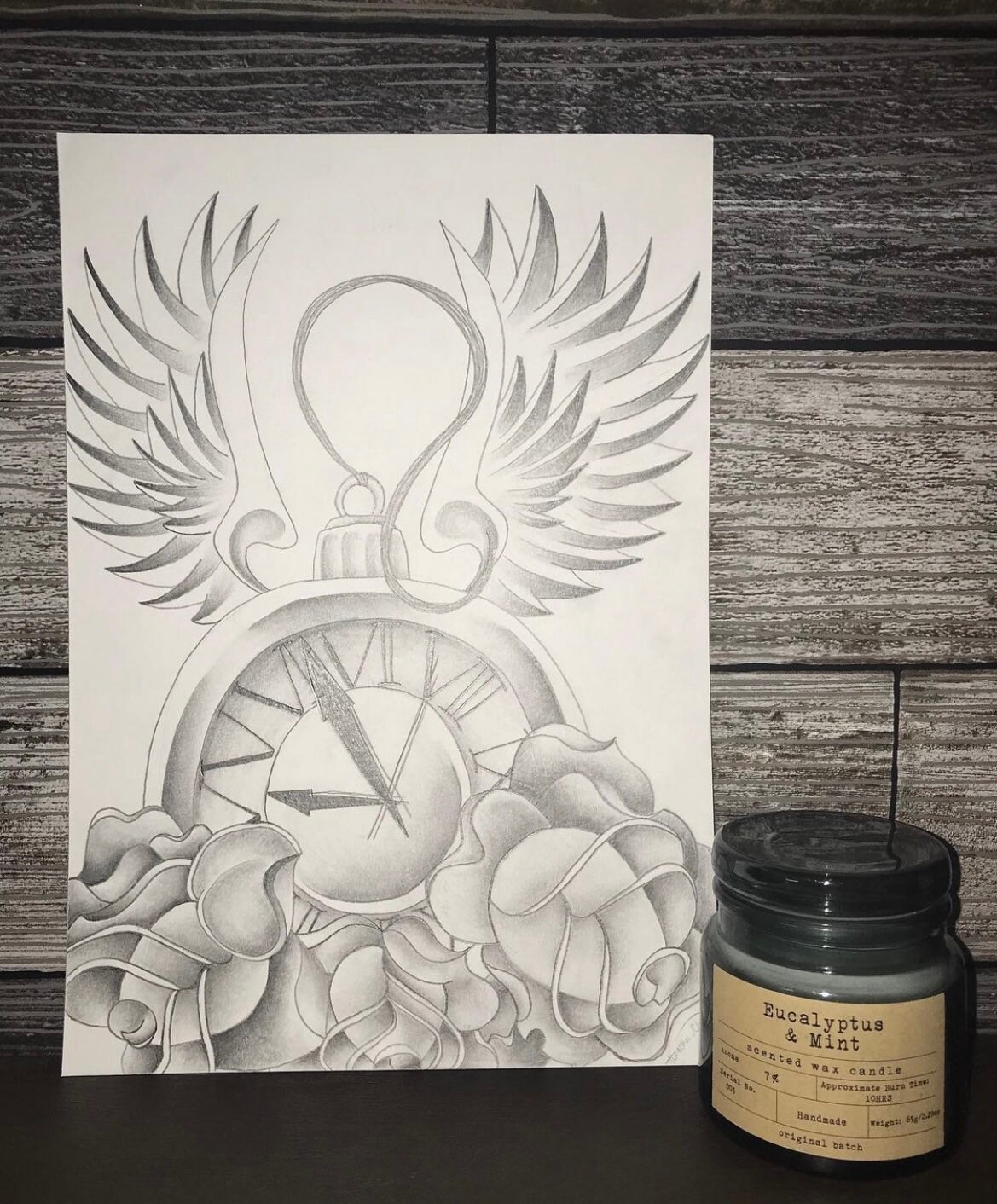 Clock Pencil Drawing Etsy