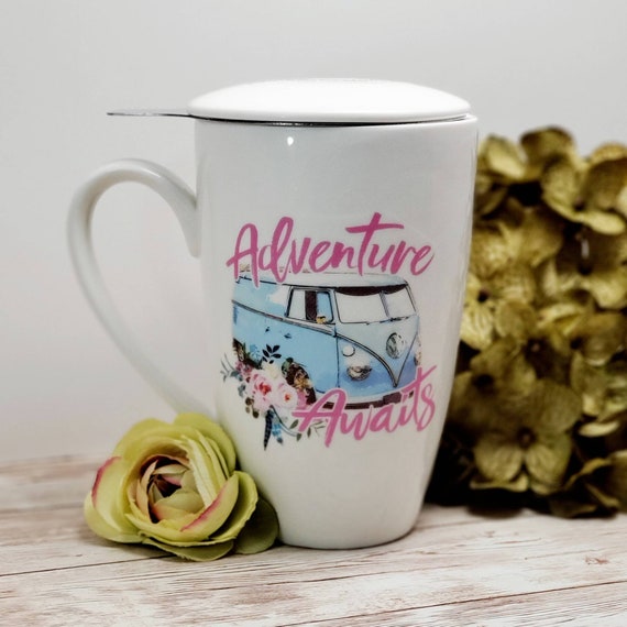 Hippie Loose Leaf Tea Mug Mug With Lid And Infuser Hippie Etsy