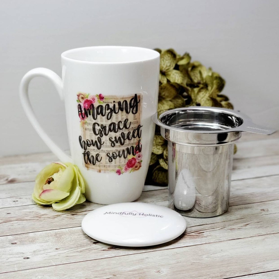 Amazing Grace Loose Leaf Tea Cup With Infuser Tea Mug With Etsy