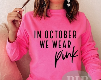Breast Cancer Awareness SVG PNG | In October We Wear Pink | Football Breast Cancer Pink Out | Sublimation | Digital Design Cricut Cut File