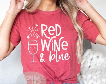 Rotwein und Blau 4.Juli SVG: Vaterländische Schnittdatei (Digitaler Download)