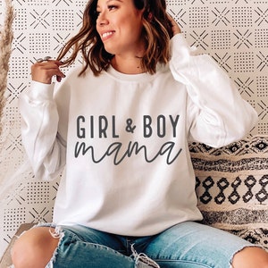 Moeder SVG PNG, meisje en jongen Mama Svg-bestand, meisje moeder direct downloaden voor Cricut, moeder van beide png, jongen moeder shirt Svg, gesneden bestand